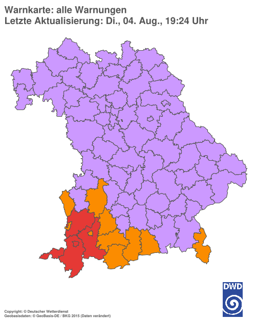 Aktuelle Wetterwarnungen für  Hannover