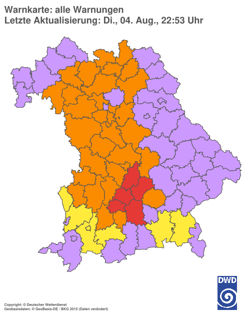 Aktuelle Wetterwarnungen für  Hannover