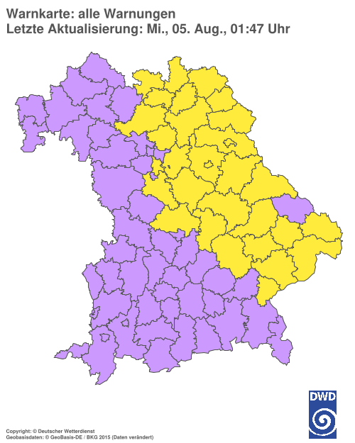 Aktuelle Wetterwarnungen für  Hannover