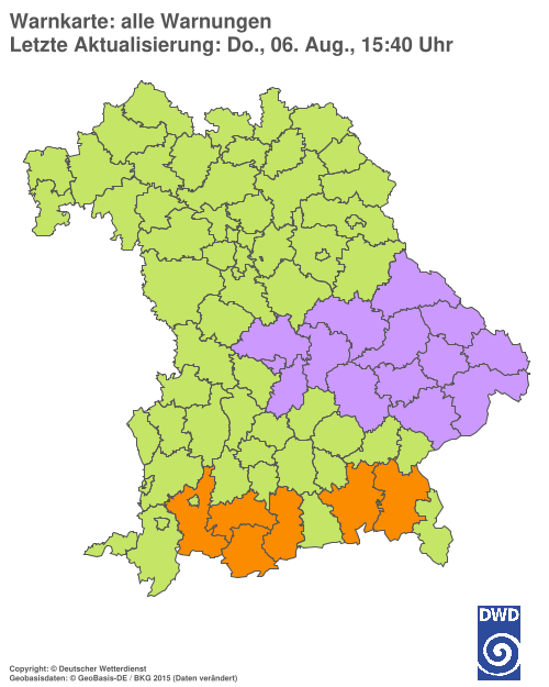 Aktuelle Wetterwarnungen für  Hannover