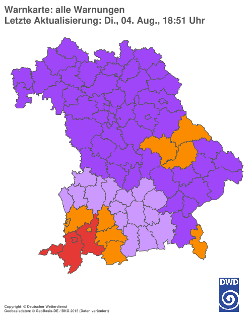 Aktuelle Wetterwarnungen für  Hannover