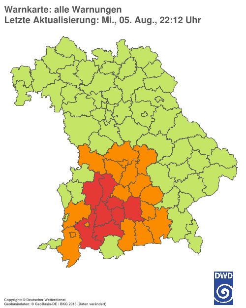 Aktuelle Wetterwarnungen für  Hannover