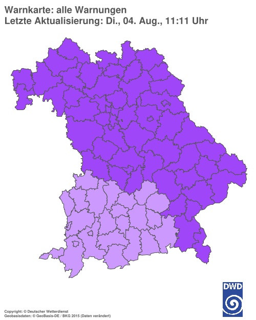 Aktuelle Wetterwarnungen für  Hannover