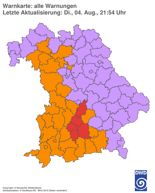 Aktuelle Wetterwarnungen für  Hannover