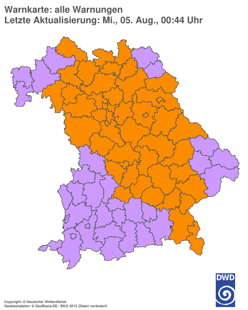 Aktuelle Wetterwarnungen für  Hannover