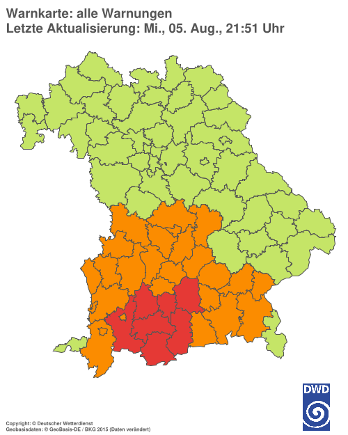 Aktuelle Wetterwarnungen für  Hannover