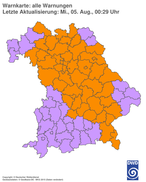 Aktuelle Wetterwarnungen für  Hannover