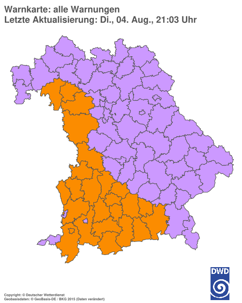Aktuelle Wetterwarnungen für  Hannover