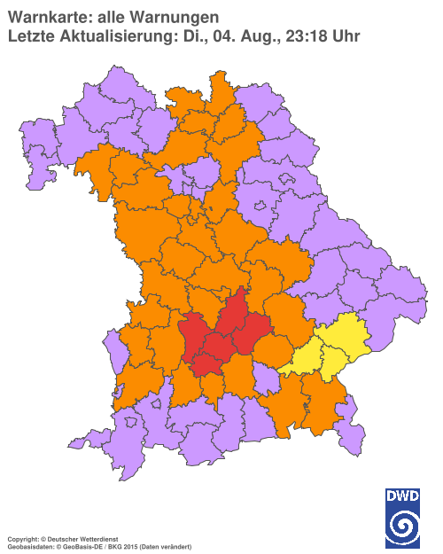 Aktuelle Wetterwarnungen für  Hannover