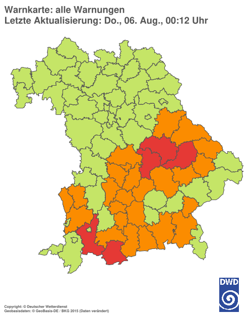 Aktuelle Wetterwarnungen für  Hannover