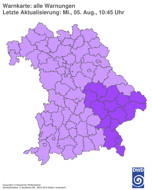 Aktuelle Wetterwarnungen für  Hannover