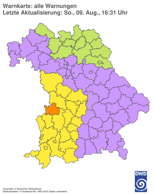 Aktuelle Wetterwarnungen für  Hannover