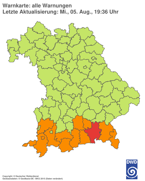 Aktuelle Wetterwarnungen für  Hannover