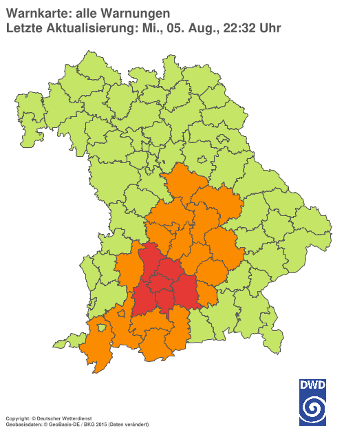 Aktuelle Wetterwarnungen für  Hannover