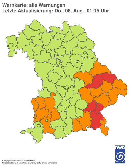 Aktuelle Wetterwarnungen für  Hannover