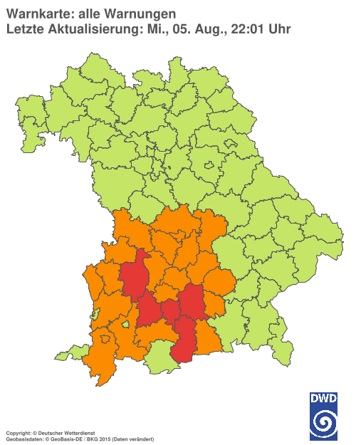 Aktuelle Wetterwarnungen für  Hannover