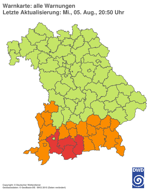 Aktuelle Wetterwarnungen für  Hannover