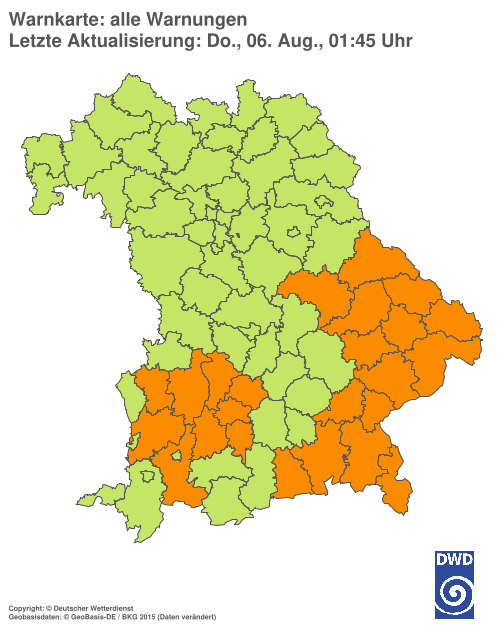 Aktuelle Wetterwarnungen für  Hannover