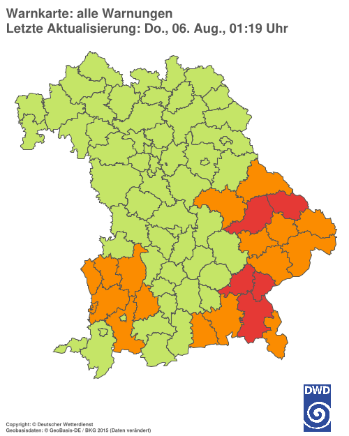 Aktuelle Wetterwarnungen für  Hannover