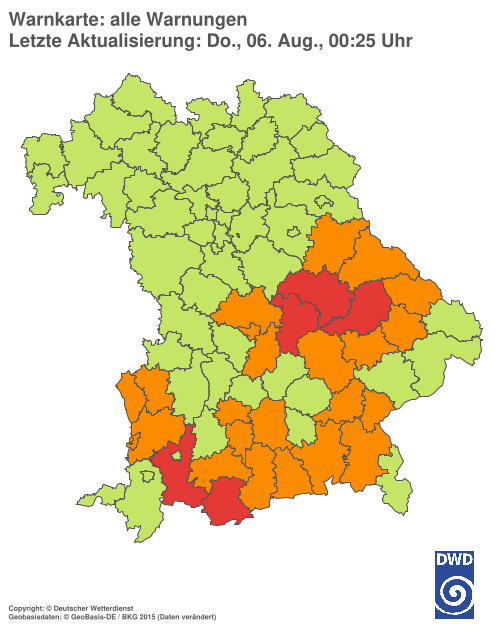 Aktuelle Wetterwarnungen für  Hannover