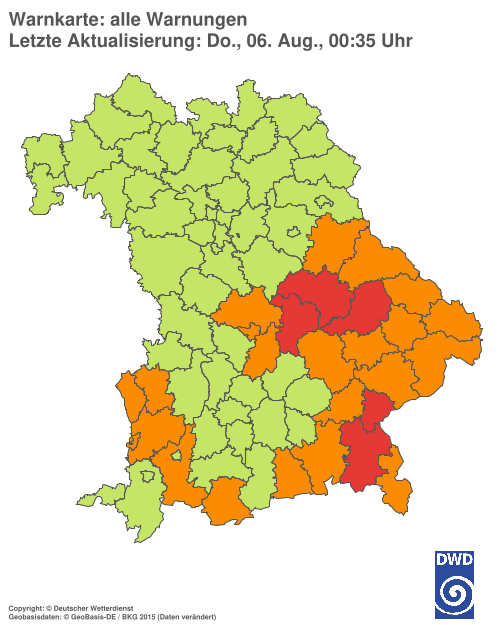 Aktuelle Wetterwarnungen für  Hannover