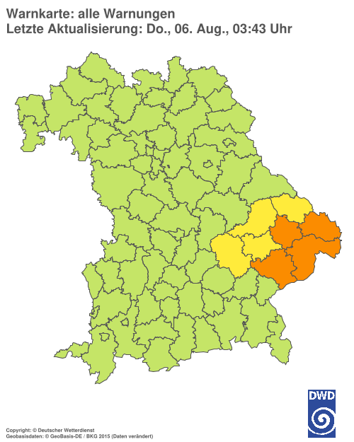 Aktuelle Wetterwarnungen für  Hannover