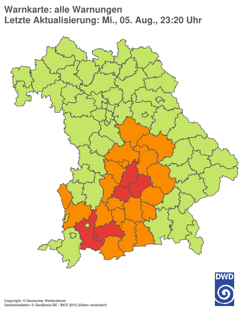 Aktuelle Wetterwarnungen für  Hannover