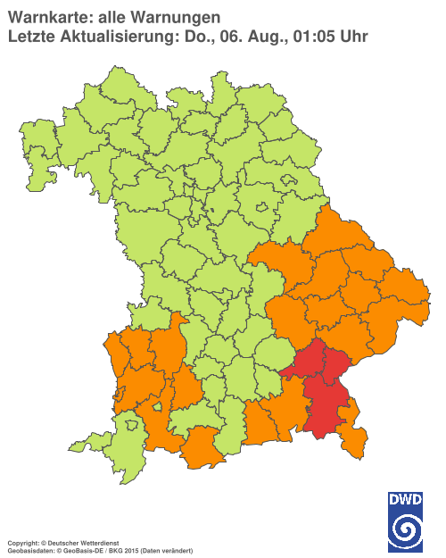 Aktuelle Wetterwarnungen für  Hannover