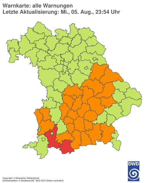 Aktuelle Wetterwarnungen für  Hannover