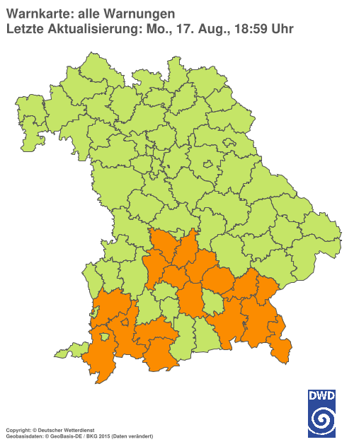 Aktuelle Wetterwarnungen für  Hannover