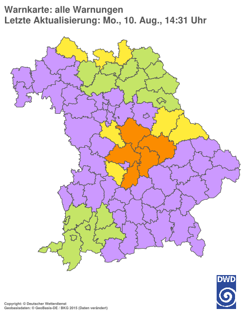 Aktuelle Wetterwarnungen für  Hannover