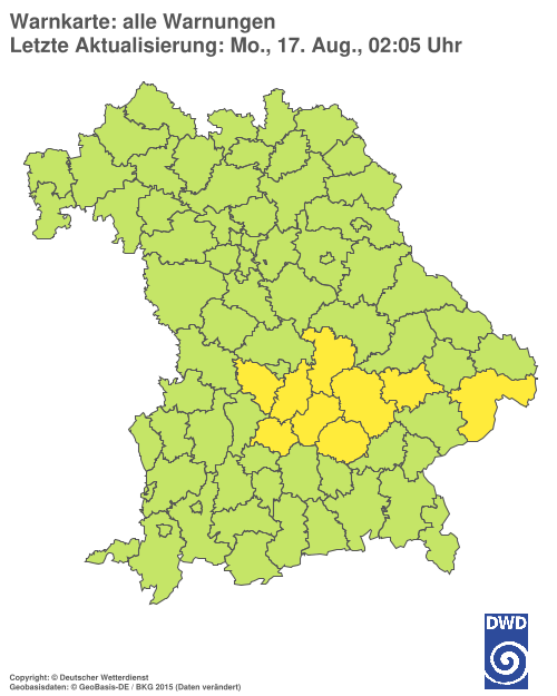 Aktuelle Wetterwarnungen für  Hannover