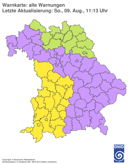 Aktuelle Wetterwarnungen für  Hannover