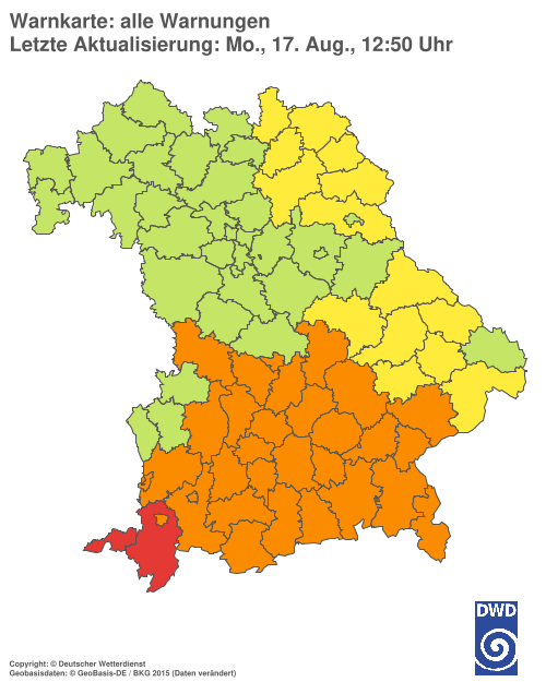 Aktuelle Wetterwarnungen für  Hannover