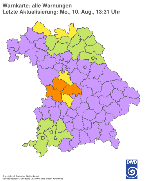 Aktuelle Wetterwarnungen für  Hannover