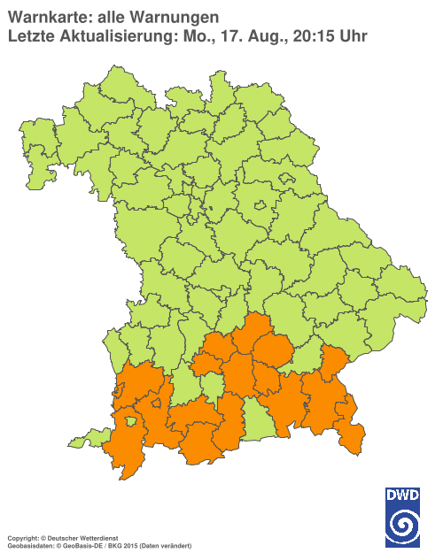 Aktuelle Wetterwarnungen für  Hannover