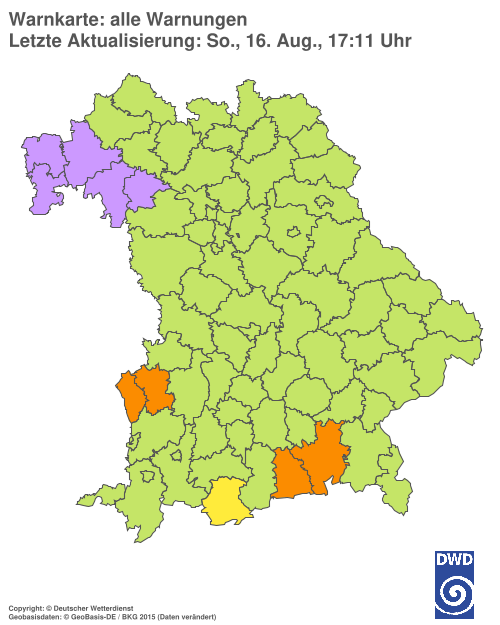 Aktuelle Wetterwarnungen für  Hannover