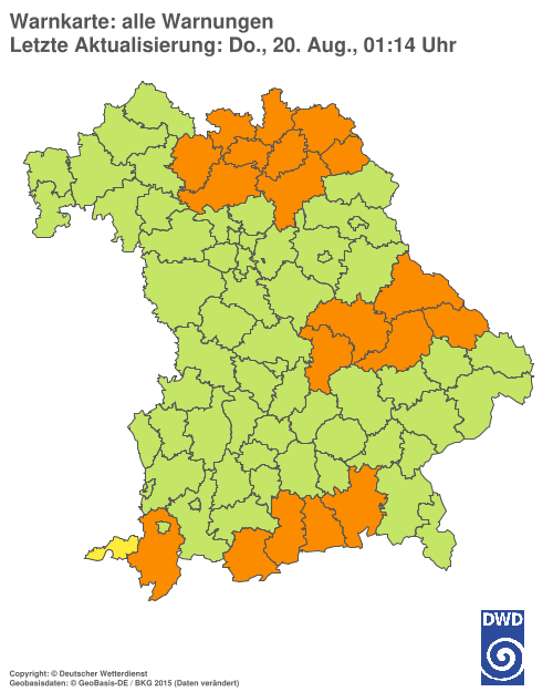 Aktuelle Wetterwarnungen für  Hannover