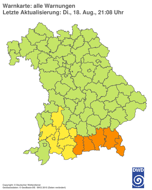 Aktuelle Wetterwarnungen für  Hannover