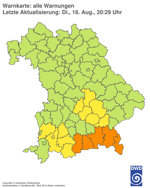 Aktuelle Wetterwarnungen für  Hannover