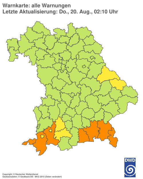 Aktuelle Wetterwarnungen für  Hannover