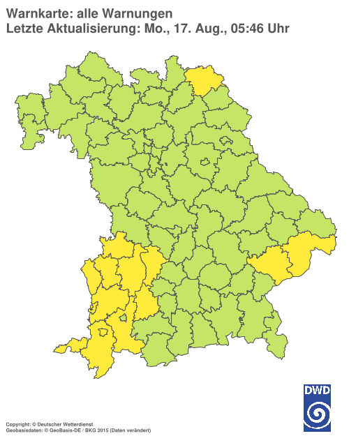 Aktuelle Wetterwarnungen für  Hannover