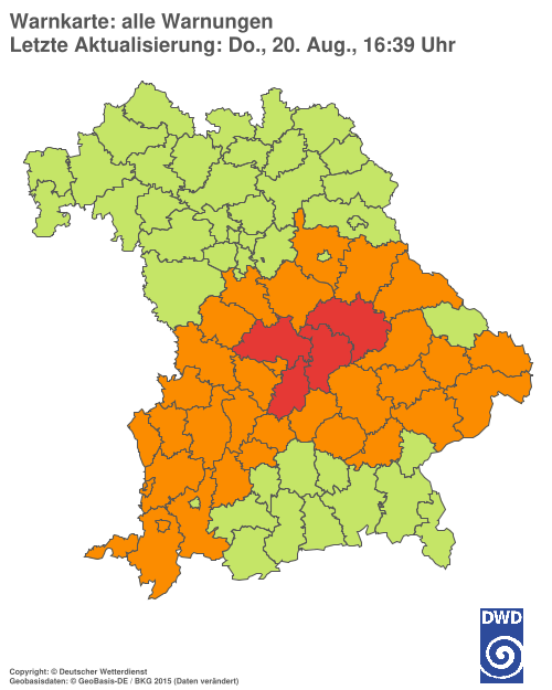 Aktuelle Wetterwarnungen für  Hannover