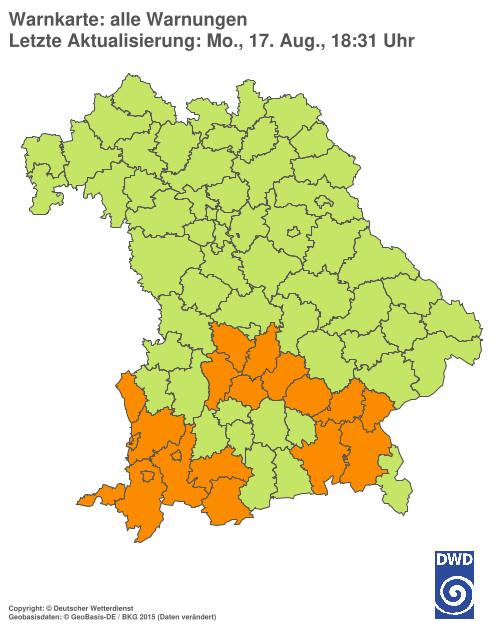 Aktuelle Wetterwarnungen für  Hannover