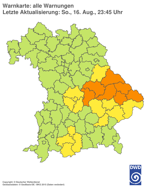 Aktuelle Wetterwarnungen für  Hannover