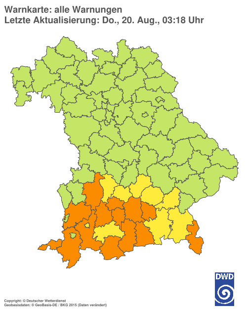 Aktuelle Wetterwarnungen für  Hannover