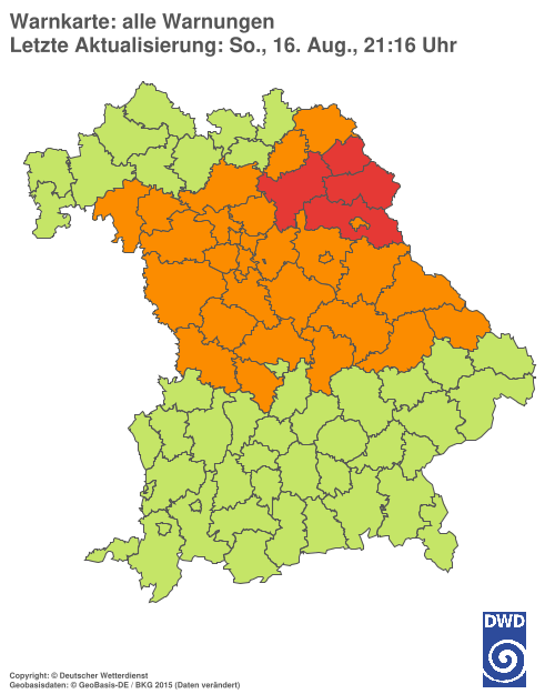 Aktuelle Wetterwarnungen für  Hannover