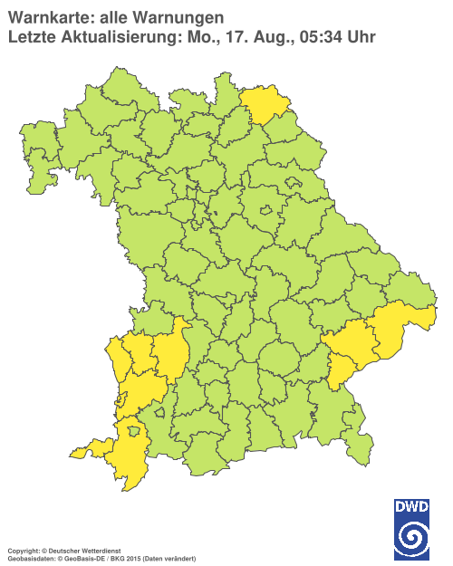 Aktuelle Wetterwarnungen für  Hannover