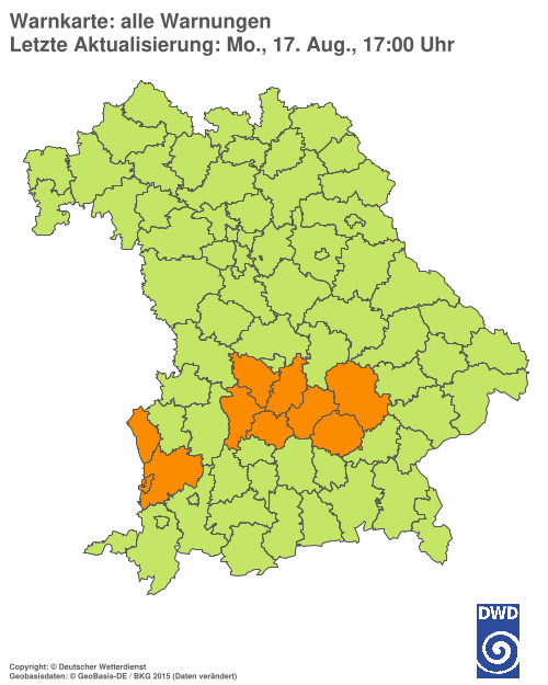 Aktuelle Wetterwarnungen für  Hannover