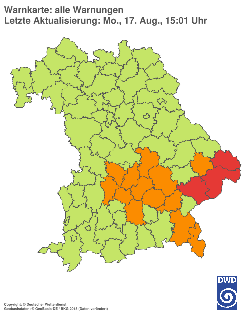 Aktuelle Wetterwarnungen für  Hannover